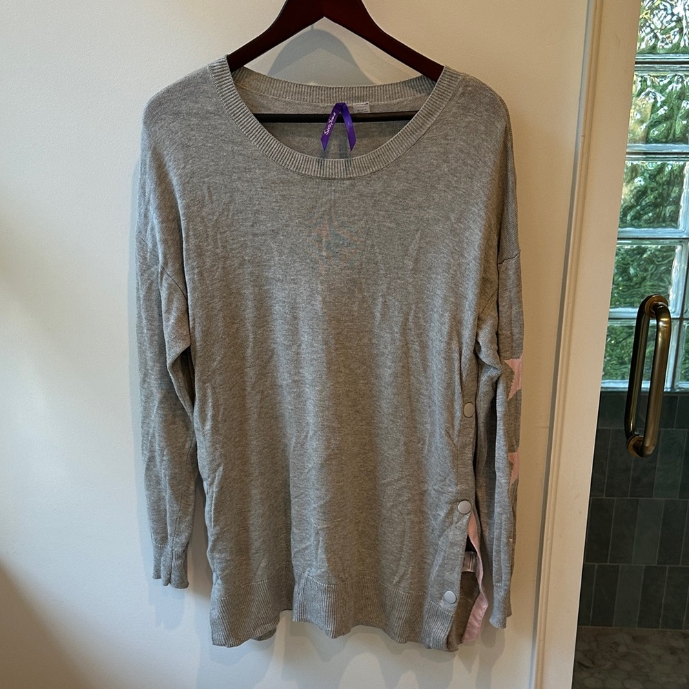 Seraphine Nursing & Maternity Gray Crew Neck Sweater